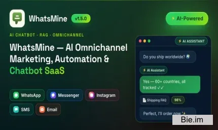 WhatsMine v1.5.0 - AI Omnichannel Marketing, Automation & Chatbot SaaS (WhatsApp, Messenger, SMS & Email)