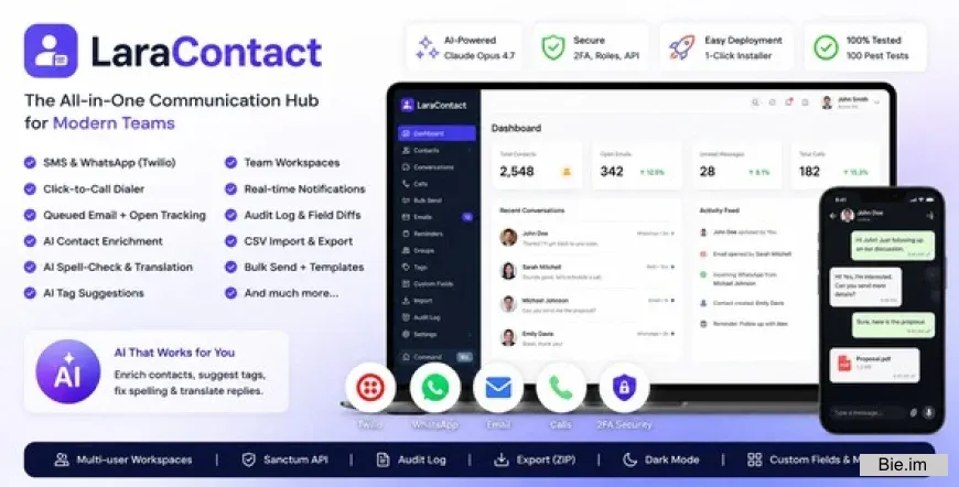 LaraContact v2.0 – Contact Management & WhatsApp AI-assisted CRM
