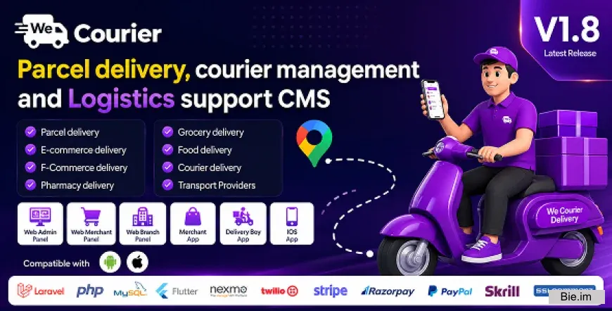 We Courier v1.8 - Courier & Logistics Management CMS With Merchant and Delivery App - nulled
