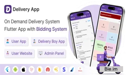 MightyDelivery v35.0  - Delivery AppOn Demand Delivery System Flutter App with bidding system