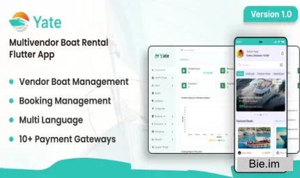 Yate v1.0 - Multivendor Boat Rental Flutter App with Admin Panel