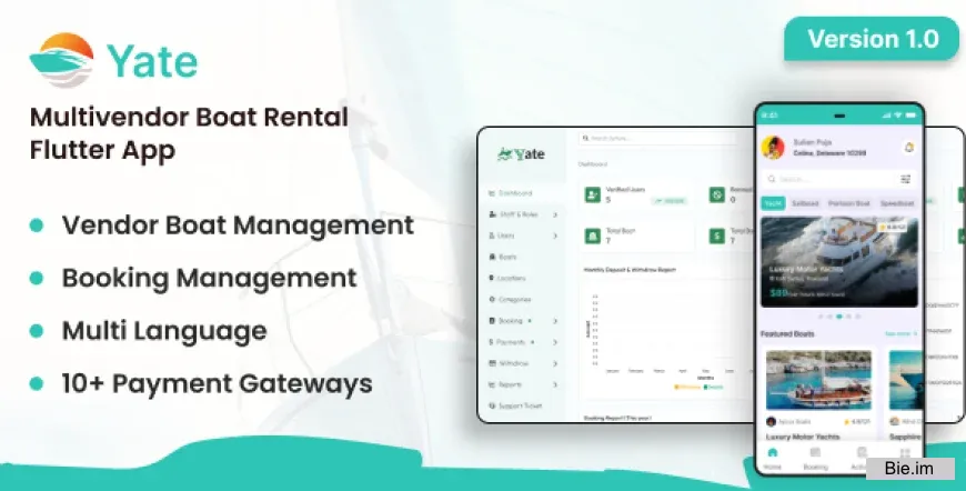 Yate v1.0 - Multivendor Boat Rental Flutter App with Admin Panel