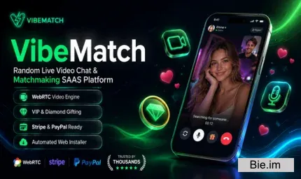 VibeMatch v1.0.0 - Flutter Random Video Chat App and Matchmaking Platform