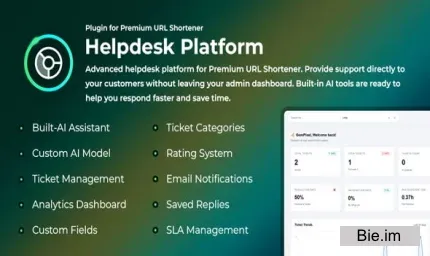 Helpdesk Platform v3.0.0 - Plugin for Premium URL Shortener