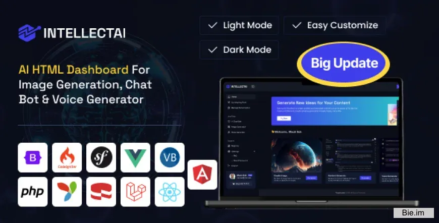 IntellectAI - All in One Dashboard for Image Generator, Chat Bot & Voice Generator